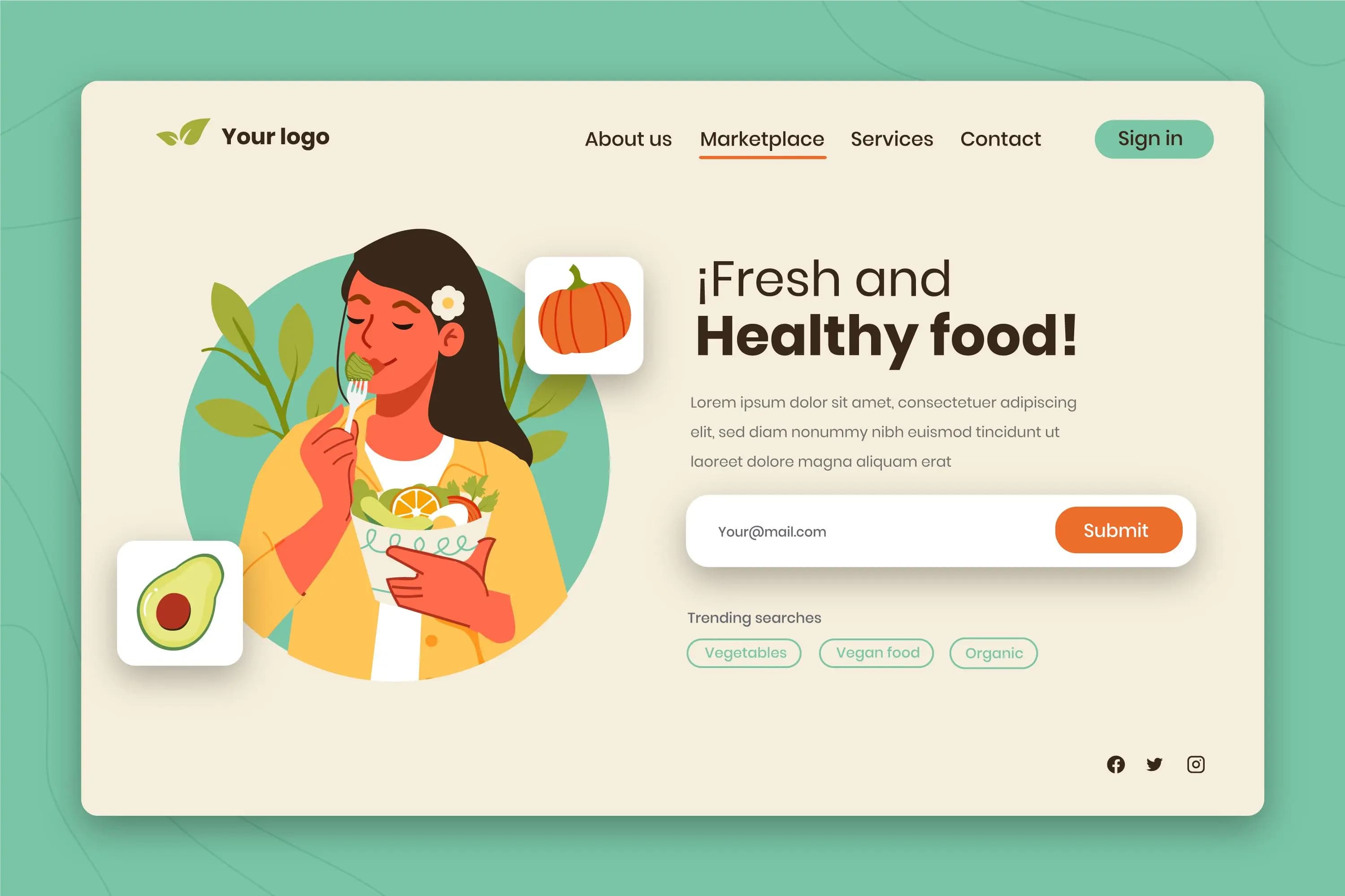 A modern small-business website on a laptop