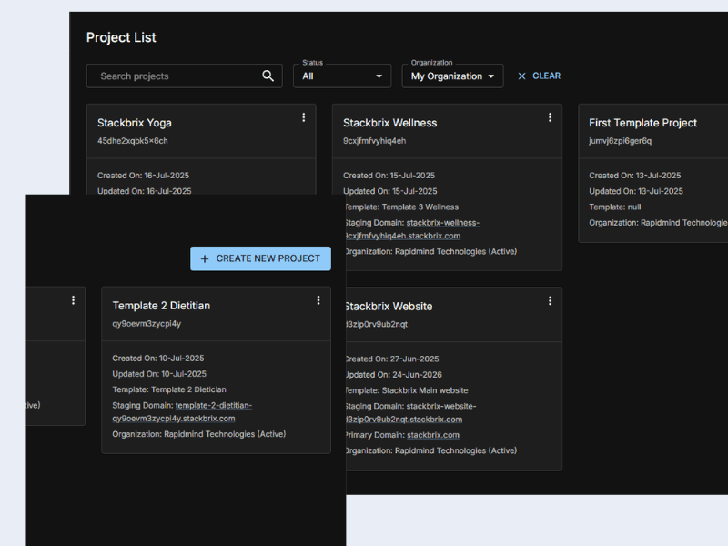 Projects and deployment