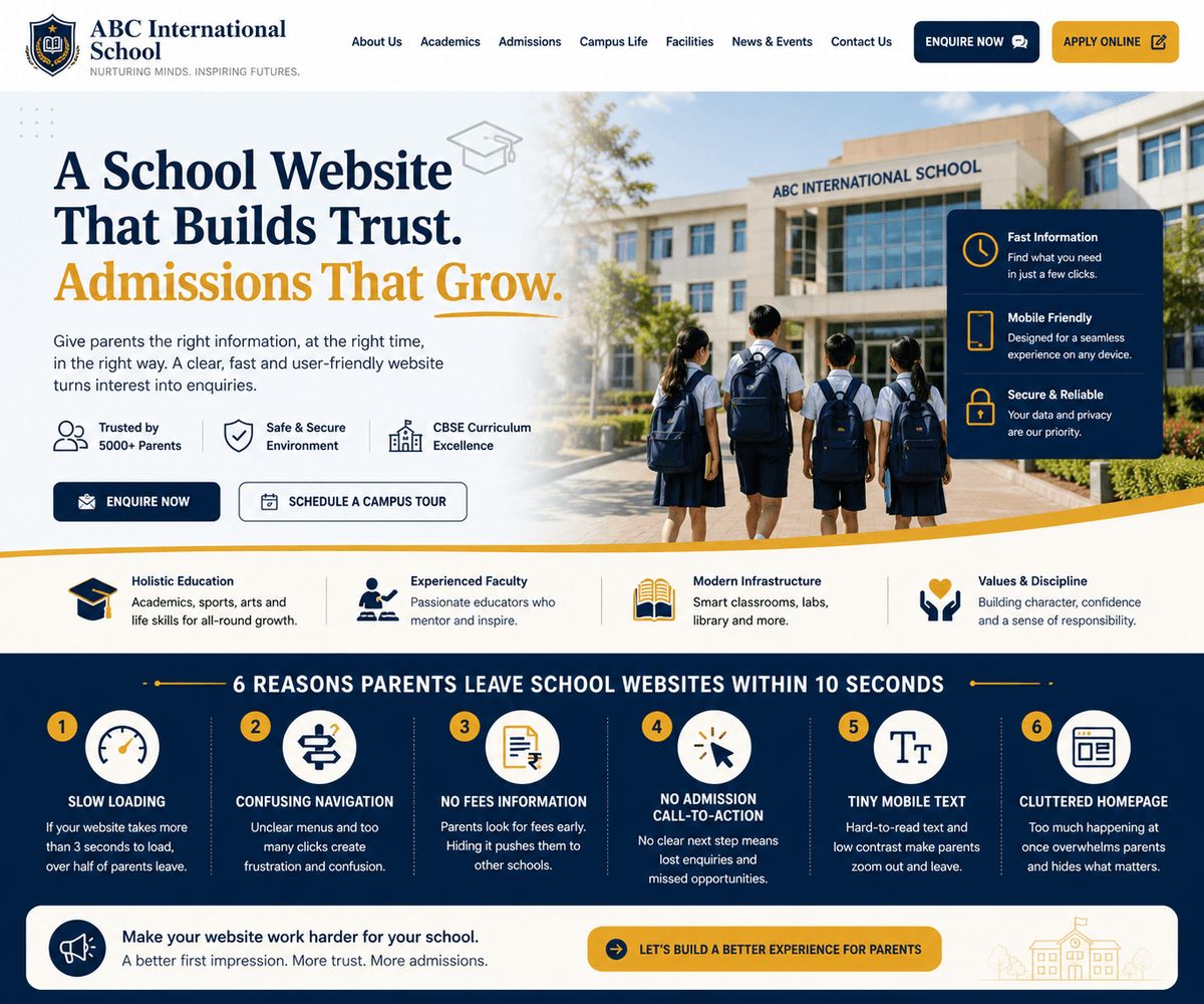 A colourful kids' school website